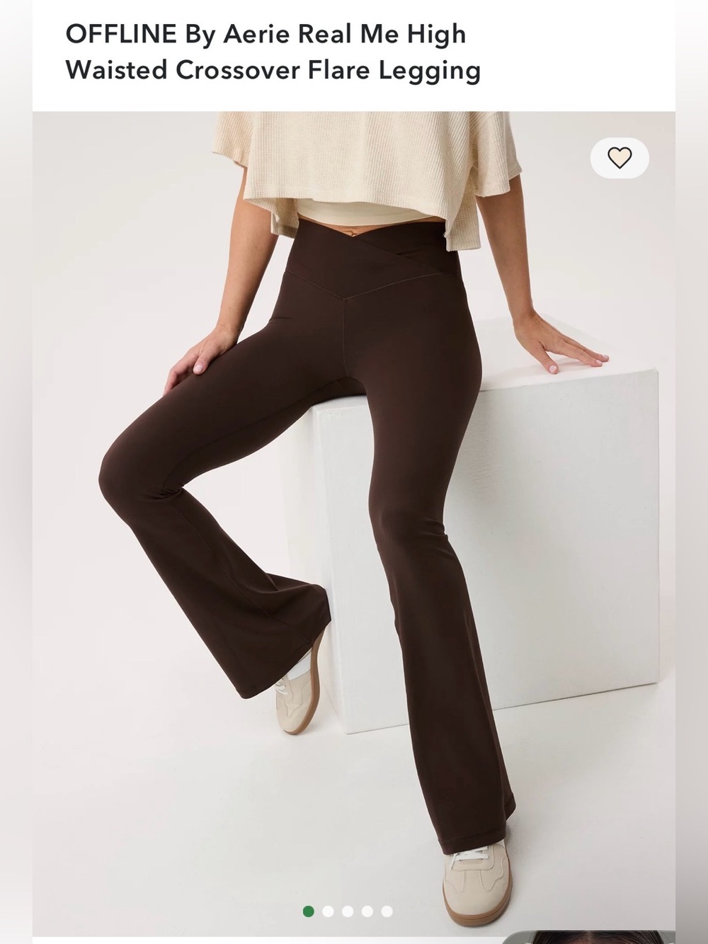 NEW Offline by Aerie High-Waisted Crossover Flare Legging — Brown size M